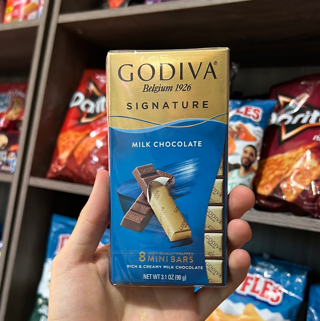 Godiva Chocolate Belgian Mini Milk Chocolate Wrapped Bar, 3.1 oz - LOOP MX