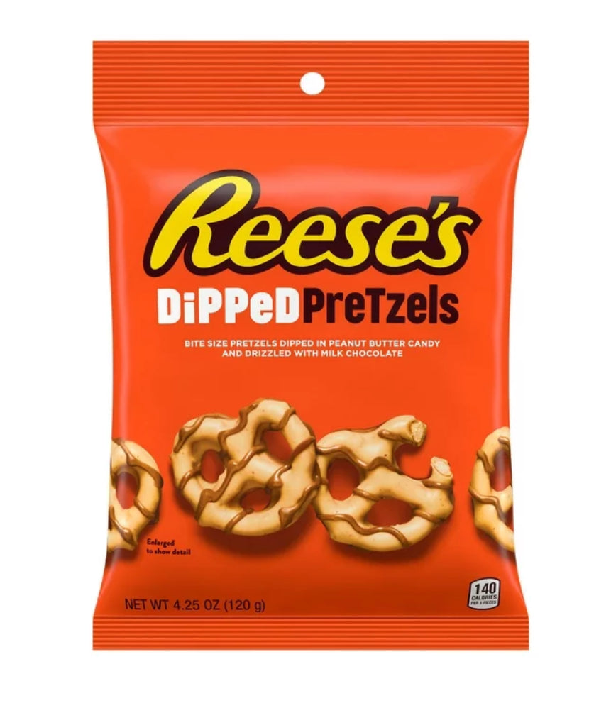 Reese's Milk Chocolate Peanut Butter Candy Dipped Pretzels, Bag 4.25