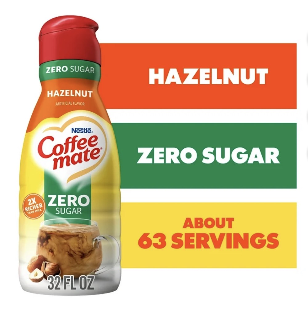 Coffee mate Crema para Café Líquida No Láctea sin Gluten y sin Azúcar, 32 fl oz