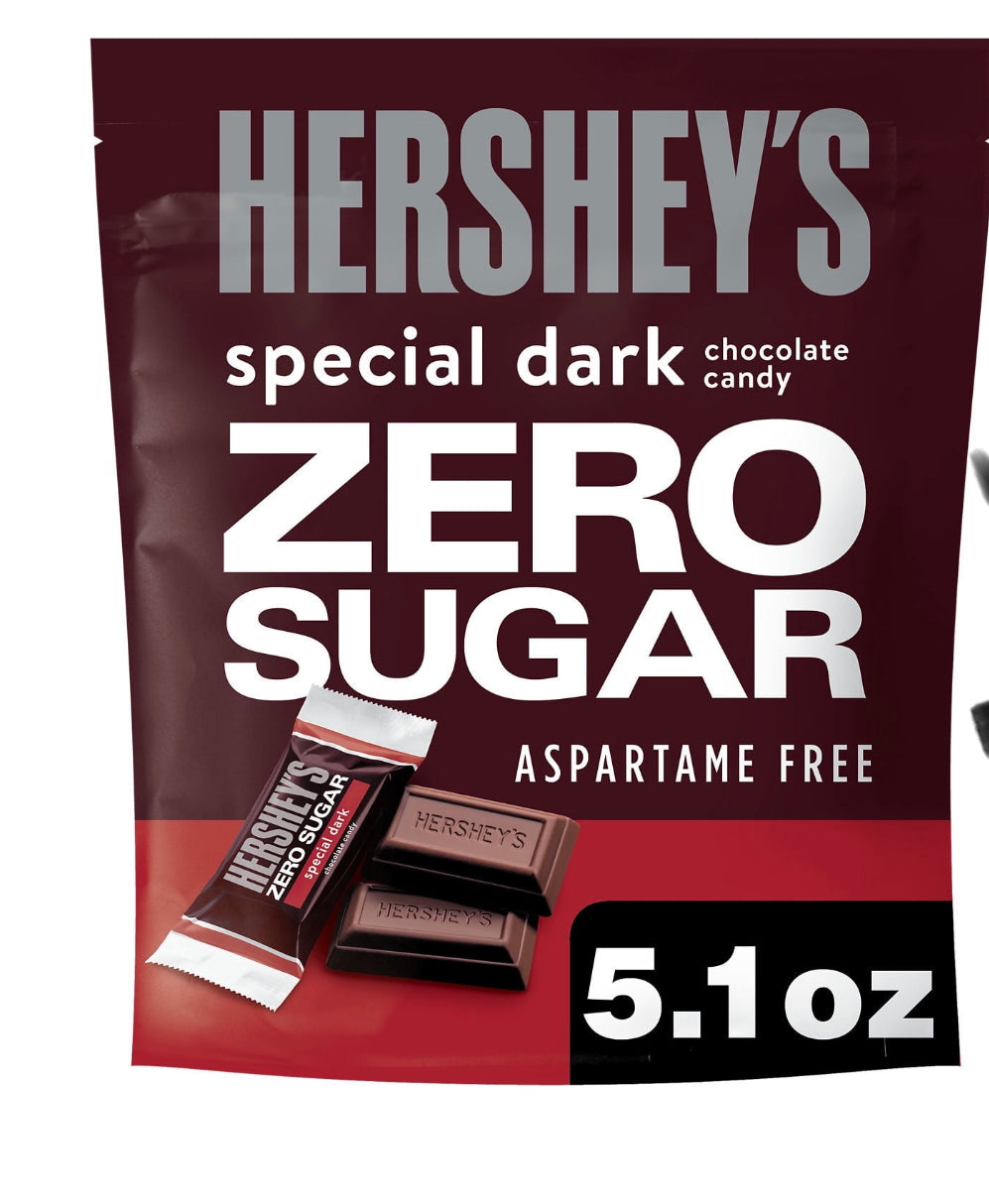 Hershey's Special Dark Zero Sugar Chocolate Candy, Bag 5.1 oz