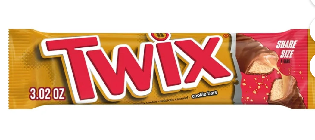 Twix Barras de Caramelo de Galleta de Caramelo y Chocolate con Leche Tamaño Compartido: Paquete de 3.02 oz