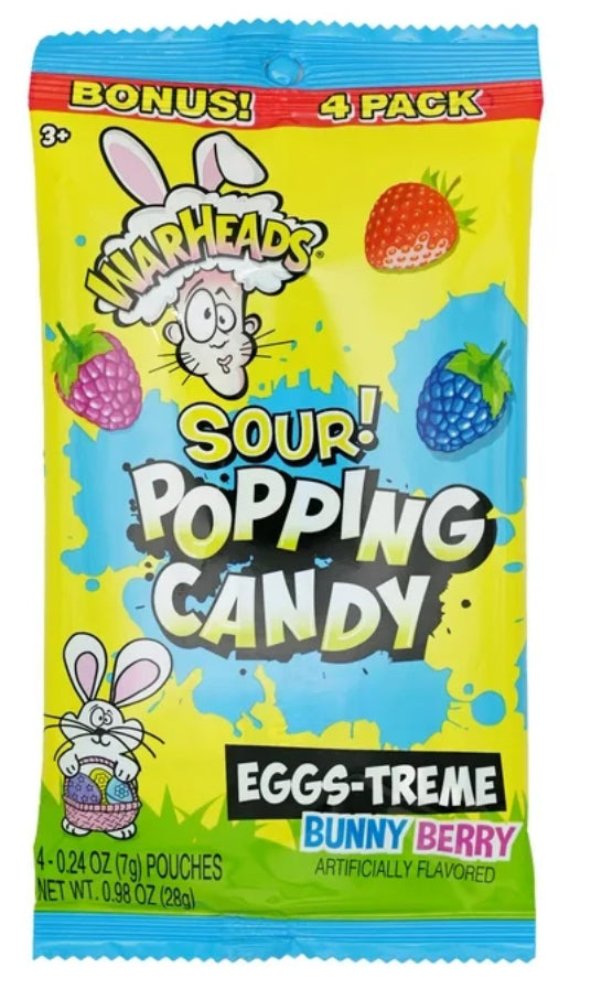 Warheads Caramelo Agrio de Pascua Baya de Conejito, Paquete de 4