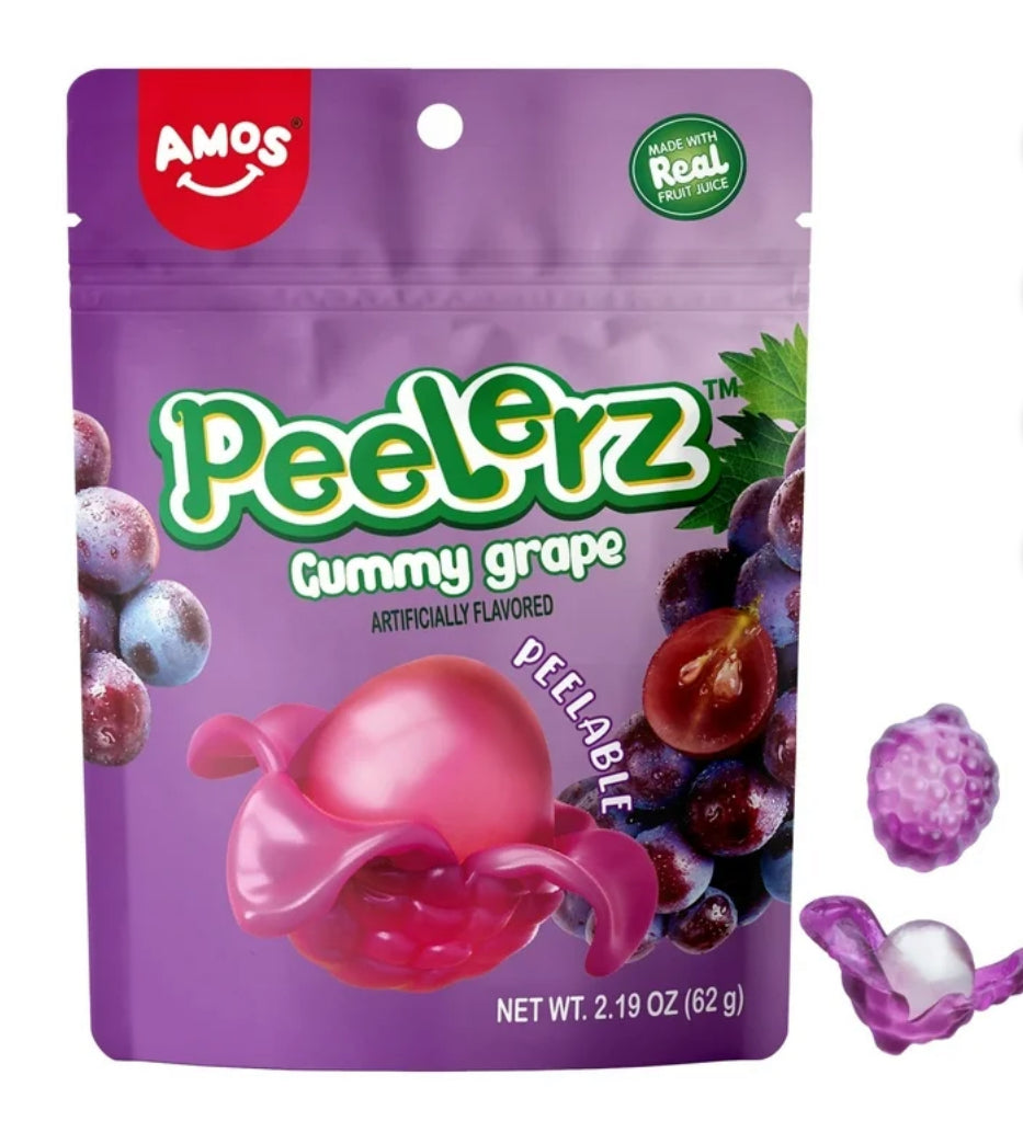 AMOS Peelerz Gomitas Pelables de Uva sin Grasa