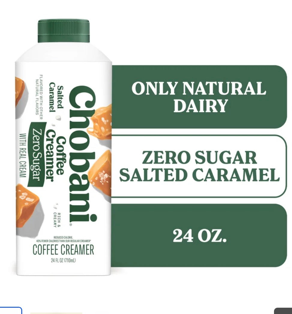 Chobani Crema para Café sin Azúcar Caramelo Salado Caja de 24 fl oz
