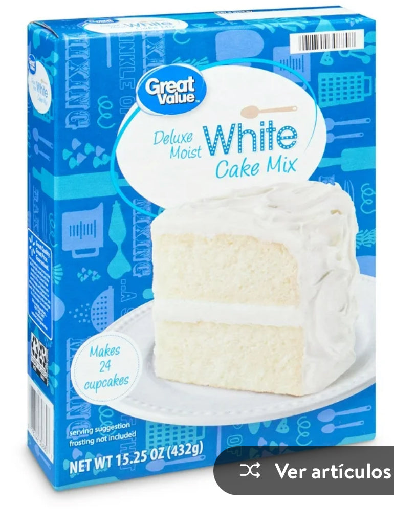 Great Value Mezcla de Pastel Blanco Húmedo de Lujo 15,25 oz