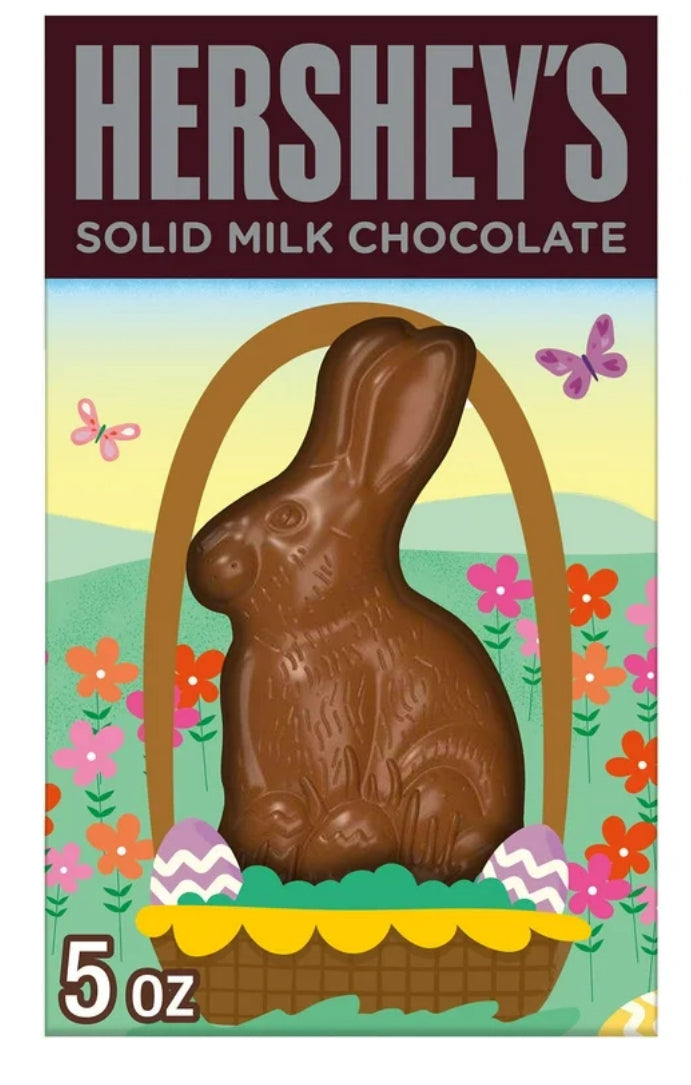 Hershey's, Caramelo Bunny de Chocolate con Leche Maciza, Easter, 5 oz, Caja de Regalo