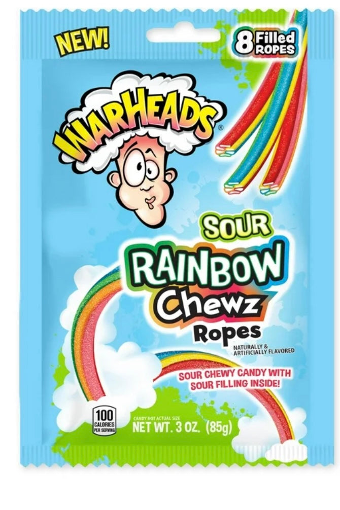 Warheads Sour Rainbow Chewz Ropes, 3oz