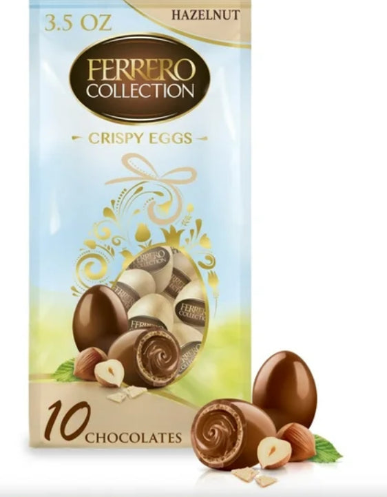 Ferrero Collection Huevos de Avellana Crujientes Dulces de Cesta de Pascua, Gran Regalo de Pascua, 10 Huevos