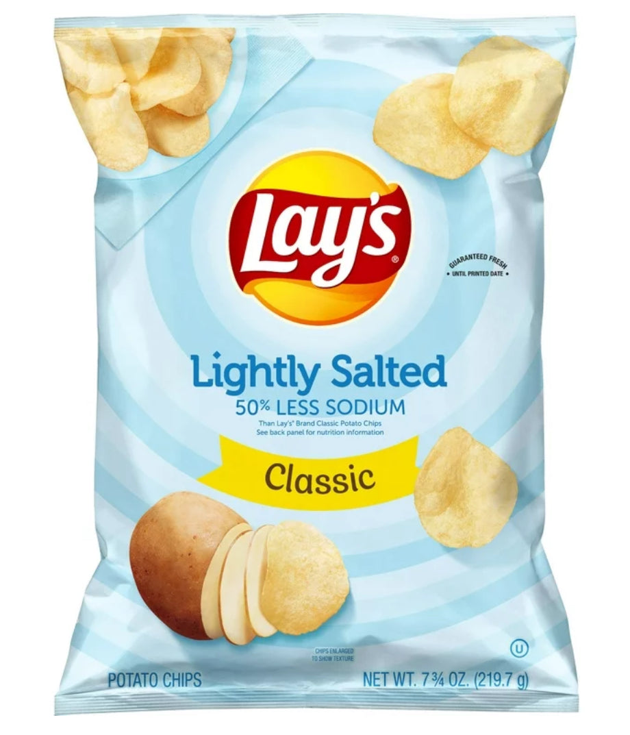 Lay's Potato Chips, Lightly Salted Classic Flavor, 7.75 oz Bag