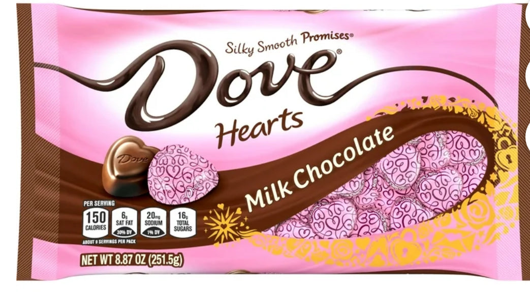 DOVE Promete Trufa de Corazón de Caramelo de San Valentín con Chocolate con Leche y Corazones Del Día de San Valentín - 8.87 oz
