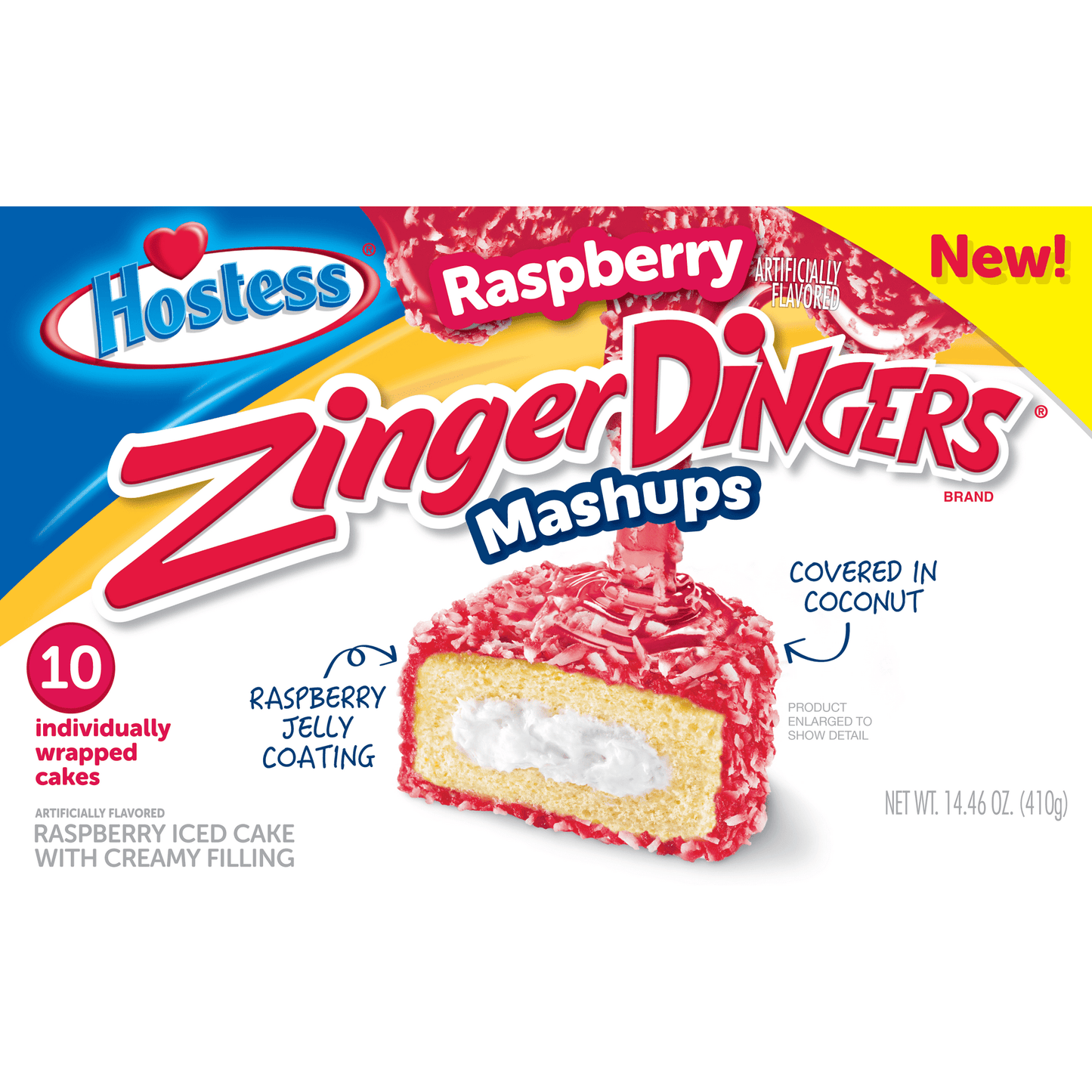 Hostess Frambuesa ZingerDingers Mashups, 14.46 oz (10 Unidades)