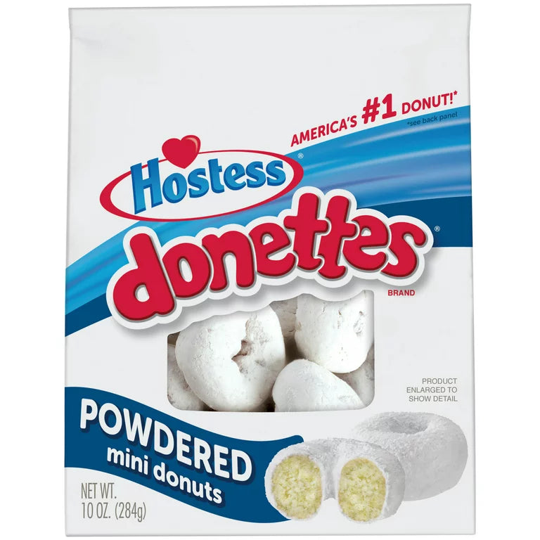 HOSTESS Powdered DONETTES Bag, Sugar Mini Donuts - 10 oz - LOOP MX