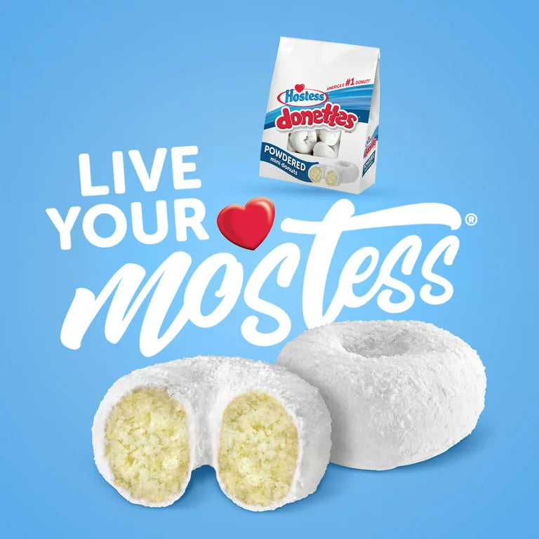 HOSTESS Powdered DONETTES Bag, Sugar Mini Donuts - 10 oz - LOOP MX