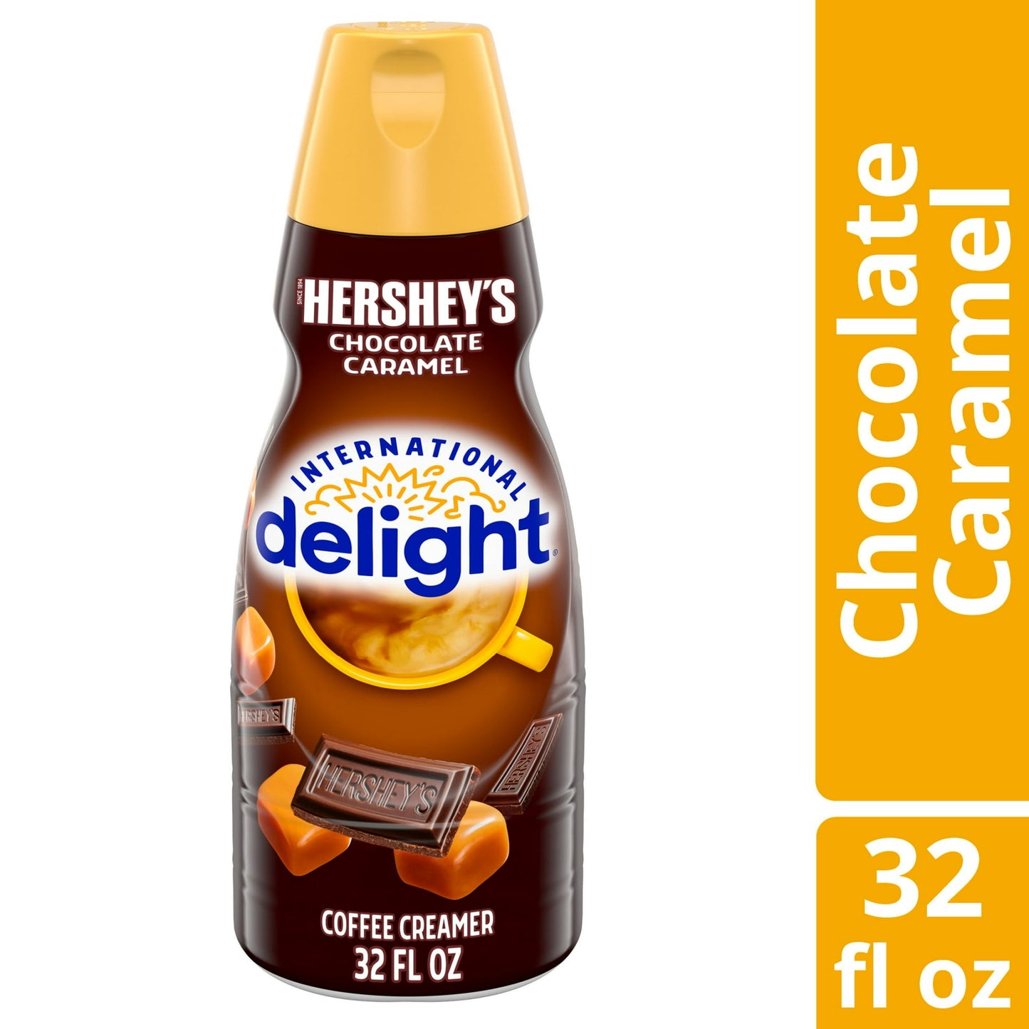 International Delight Crema para Café con Caramelo y Chocolate HERSHEY Botella de 32 fl oz