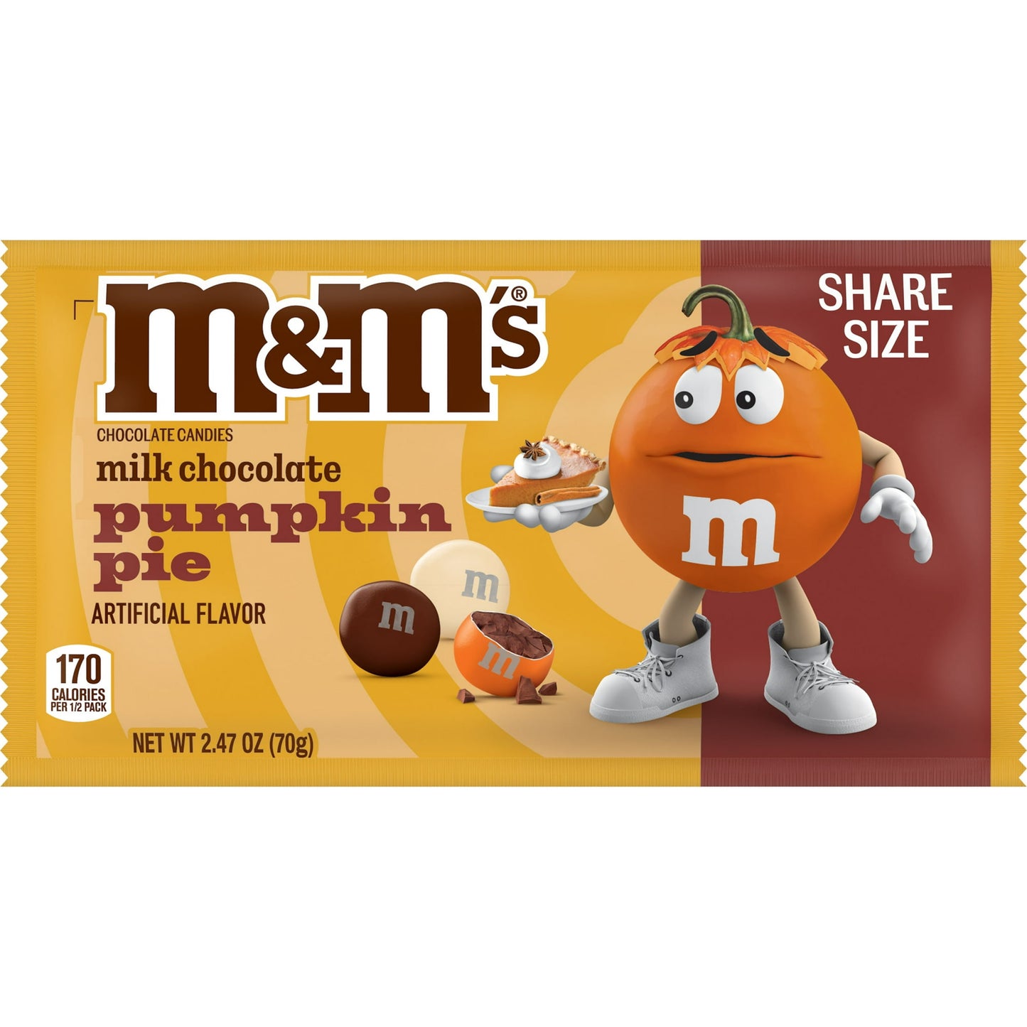M&M'S Pastel de Calabaza Tamaño Compartido HALLOWEEN 2.47 Onzas por Bolsa