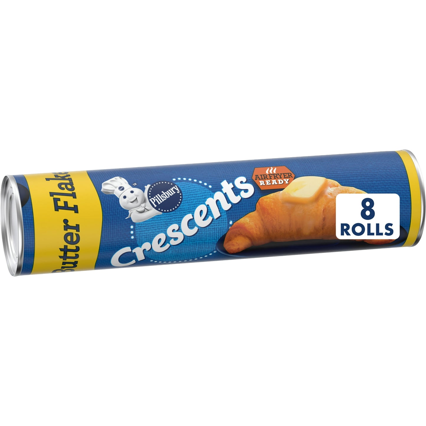 Pillsbury Crescent Rolls, Masa de Hojaldre Enlatada Refrigerada con Copos de Mantequilla, 8 Rollos, 8 oz