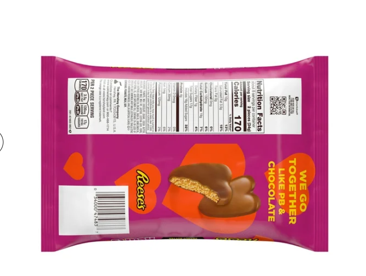 Reese's Milk Chocolate Peanut Butter Snack Size Valentine's Day Candy, Bag 9.6 oz
