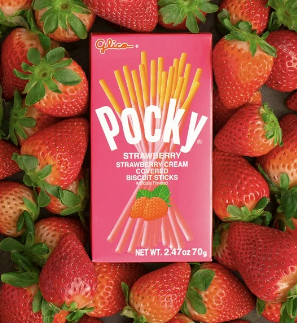 Glico Pocky Sticks, Strawberry Cream, 70 Gm