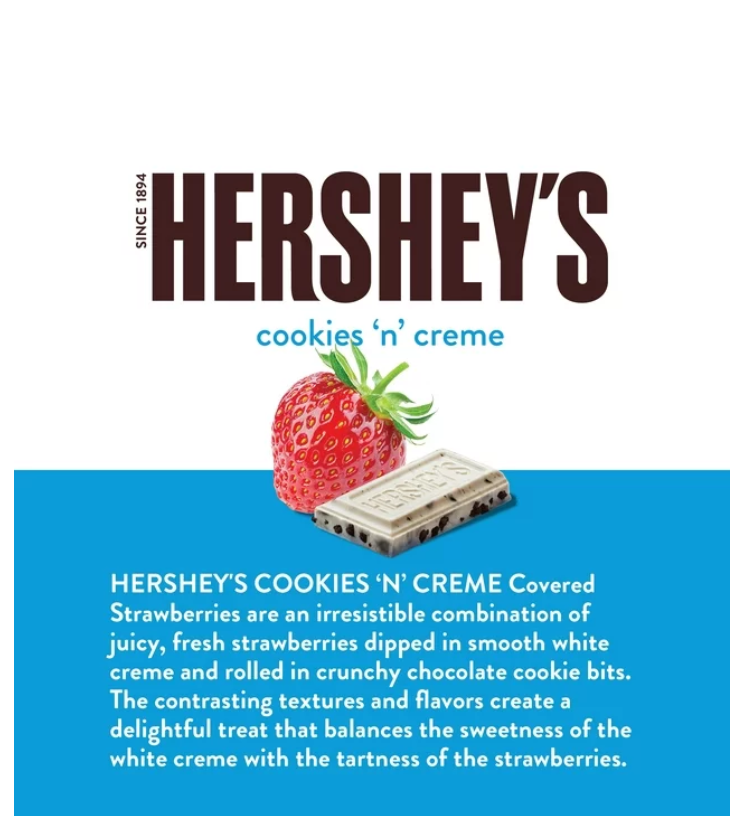 Hershey's Strawberries in Cookies ‘N’ Creme, 8 oz (Frozen)