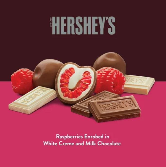 Hershey's Raspberries in White Creme & Milk Chocolate, 8 oz (Frozen)