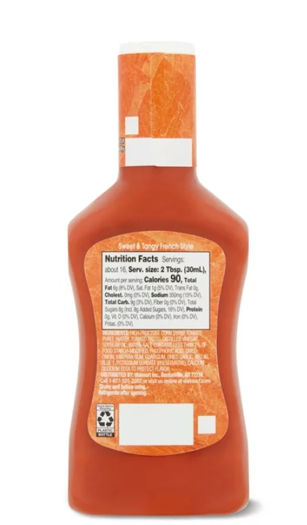 Great Value Sweet & Tangy French Style Salad Dressing, 16 fl oz