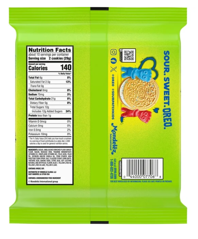 OREO SOUR PATCH KIDS Sandwich Cookies, Limited Edition, 10.68 oz