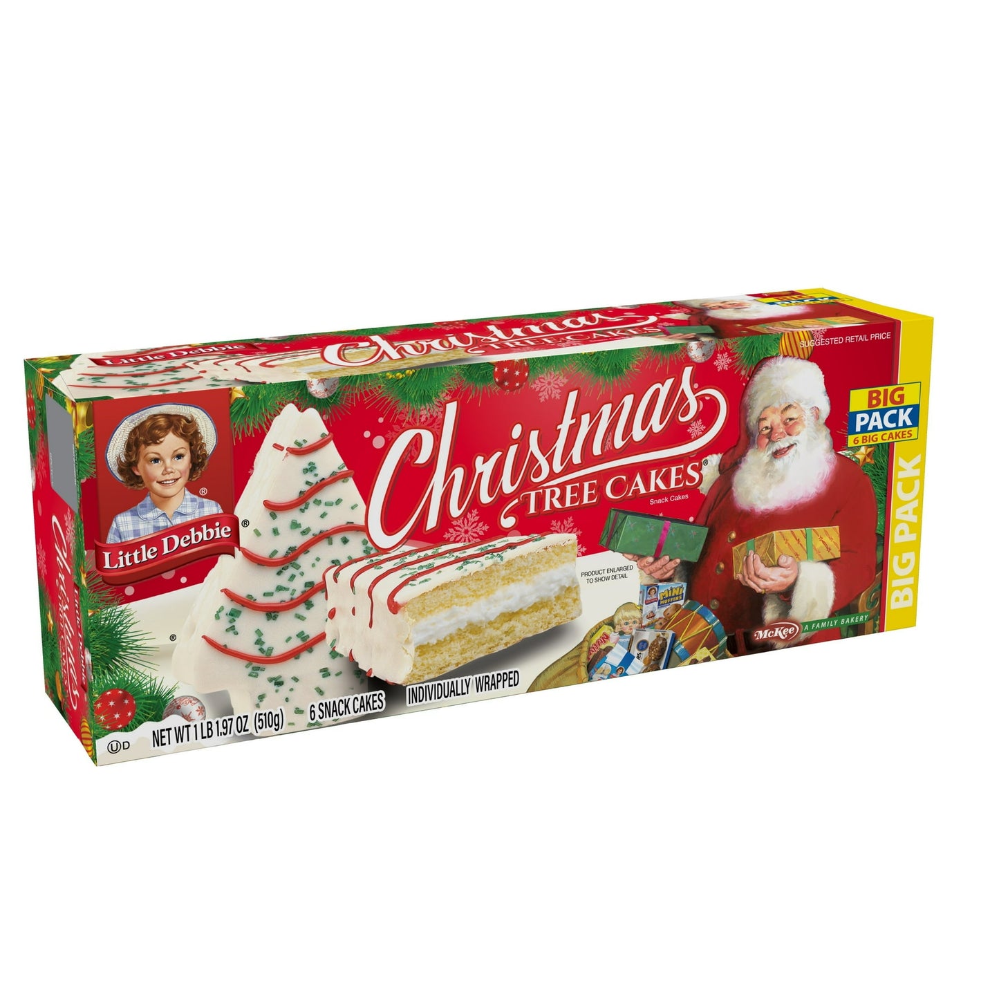 Little Debbie Paquete Grande Christmas Tree Cakes