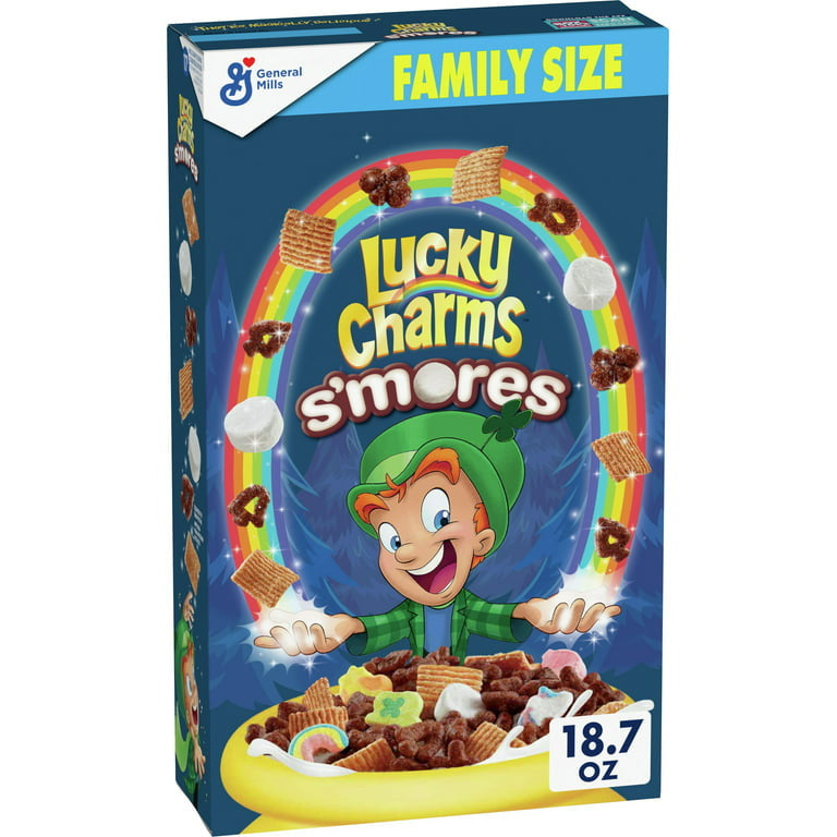 Lucky Charms Smores Breakfast Cereal with Marshmallows, Family Size, 18 OZ - LOOP MX