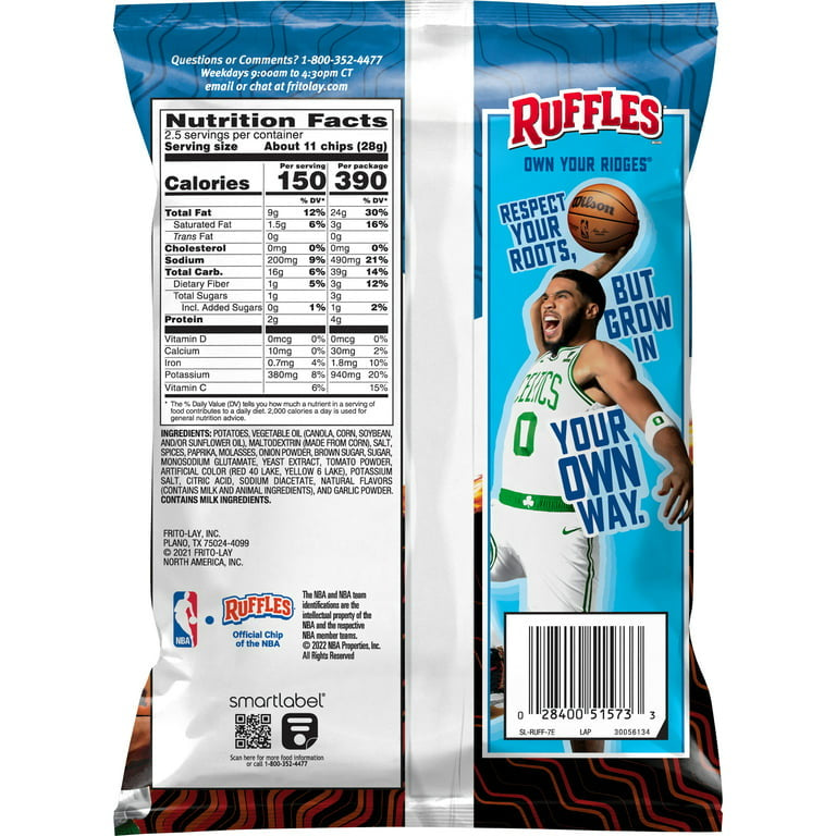 Ruffles potato chips, flamin hot BBQ flavored, 2.5oz. - LOOP MX