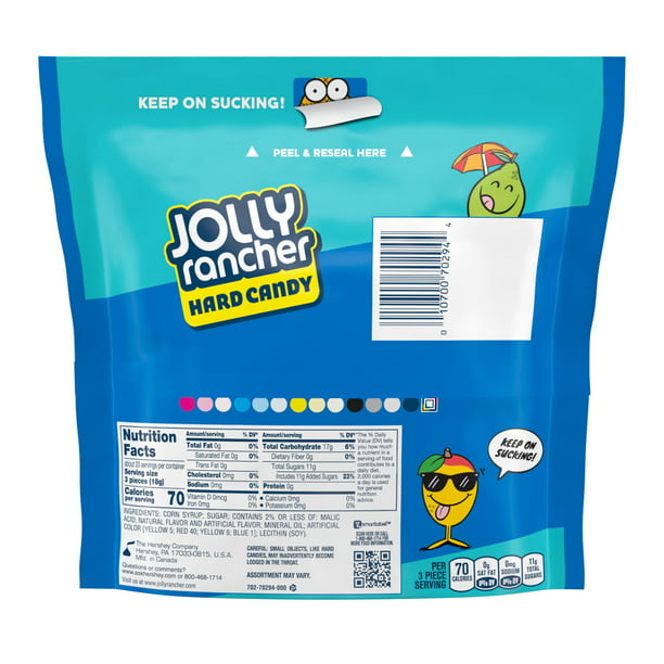 JOLLY RANCHER Assorted Tropical Fruit Flavored Hard, Individually Wrapped Candy Resealable Bag, 13 oz - LOOP MX