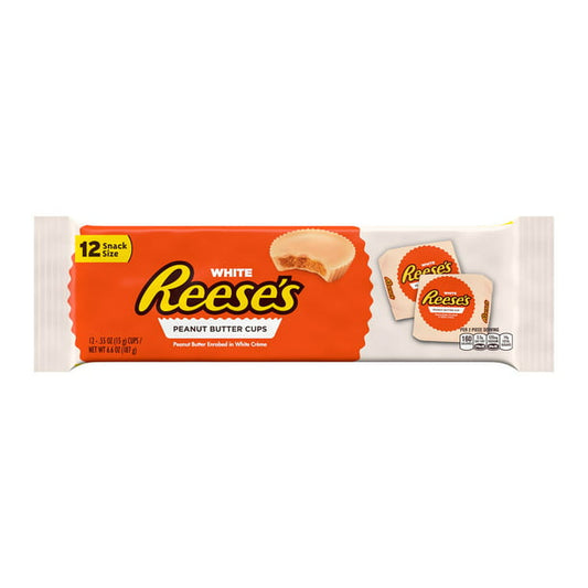 Reese's, White Crème Peanut Butter Cups Candy, Individually Wrapped, 6.6 oz, Pack (12 Pack) - LOOP MX