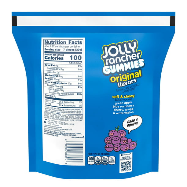 JOLLY RANCHER Assorted Fruit Flavored Chewy, Movie Snack Gummies Candy Resealable Family Pack, 28.8 oz - LOOP MX