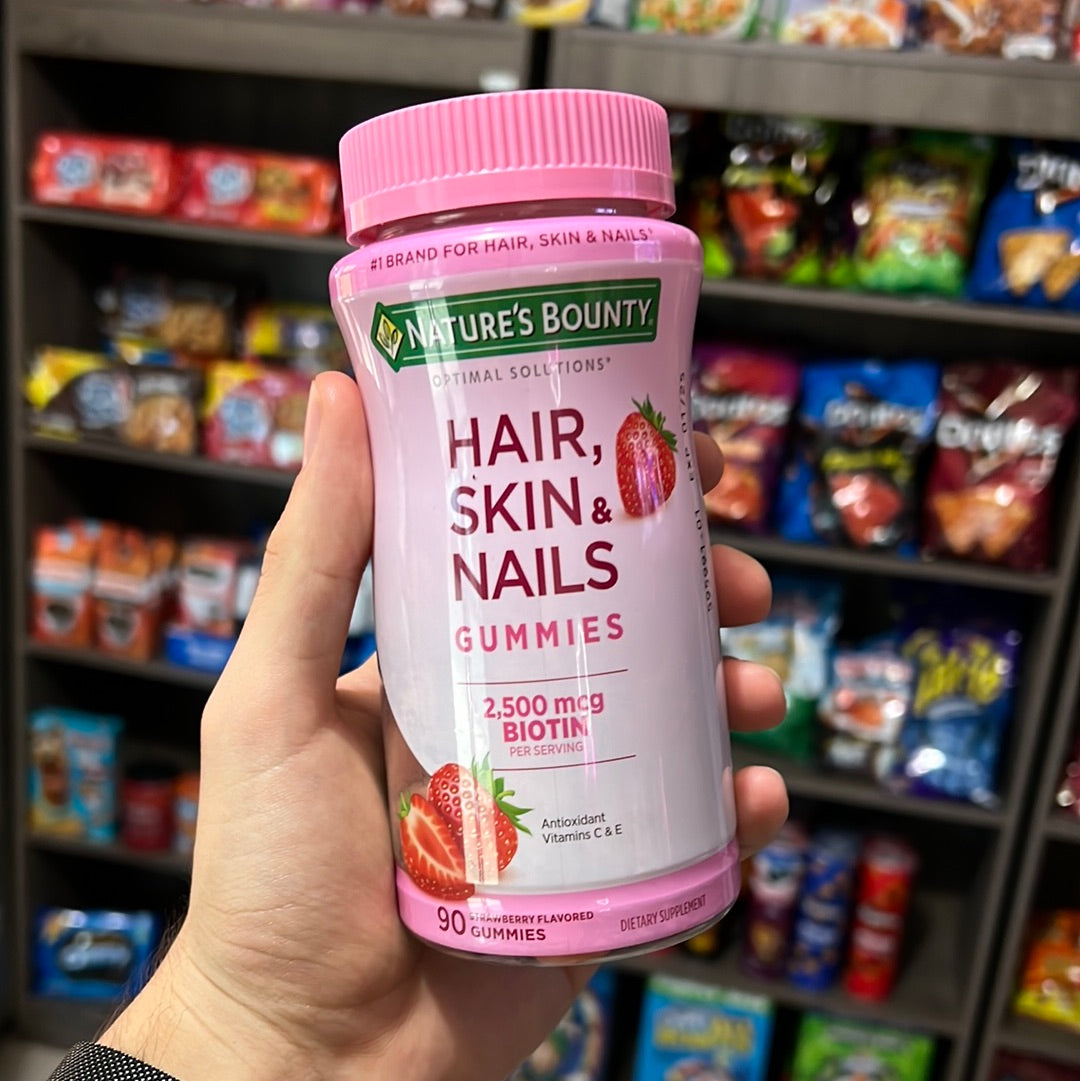 Nature's Bounty Hair Skin and Nails Vitamins With Biotin, Gummies, 90 Ct - LOOP MX