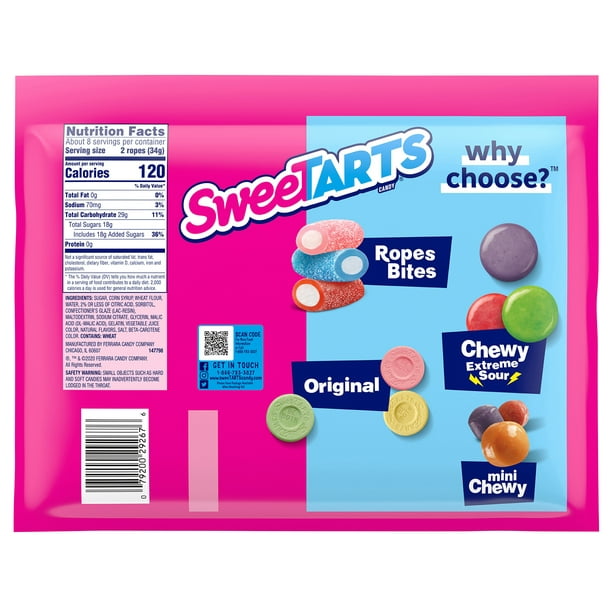 SweeTARTS Cherry Punch Soft & Chewy Ropes Candy Bag, 9 oz - LOOP MX