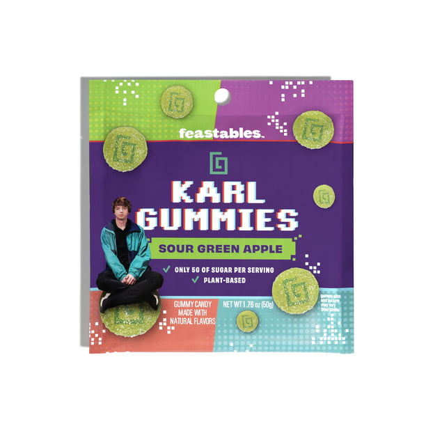 Feastables Karl Gummy Candy Sour Green Apple, 1.8 oz (50 g) - LOOP MX