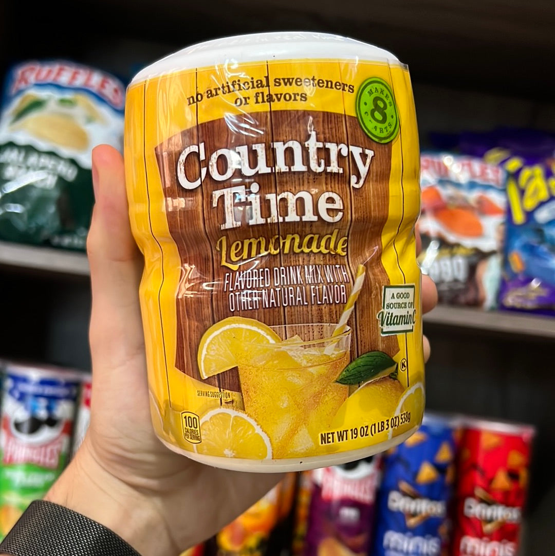 Country Time Lemonade Naturally Flavored Powdered Drink Mix, 19 oz. Canister - LOOP MX