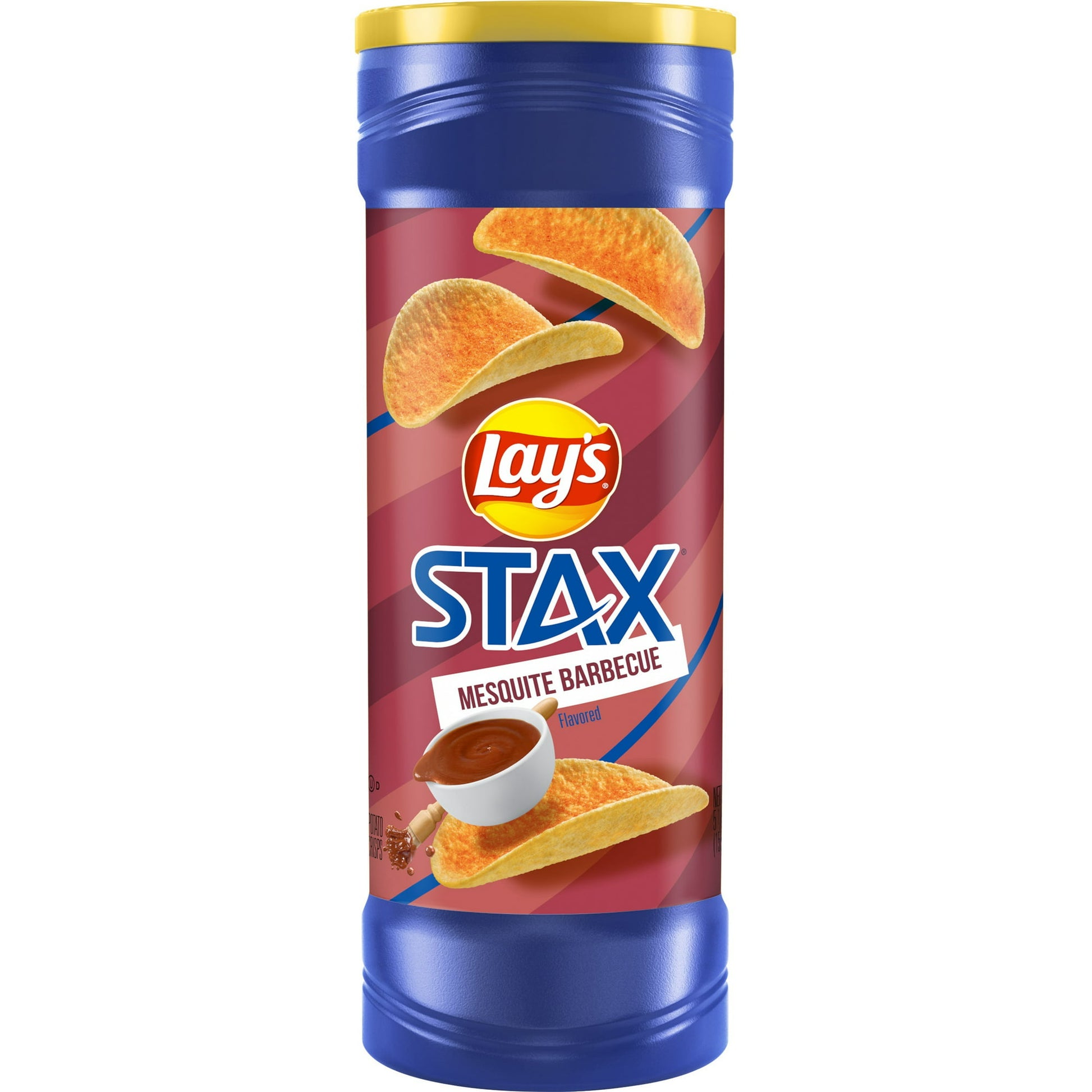 Lay's Stax Mesquite Barbecue Potato Chips, 5.5 oz Canister - LOOP MX