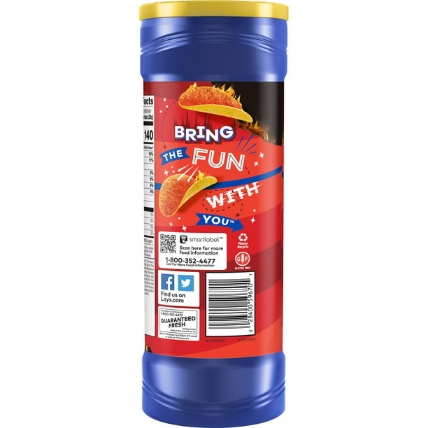 Lay's Stax Xtra Flamin' Hot Potato Chips, 5.5 oz Canister - LOOP MX