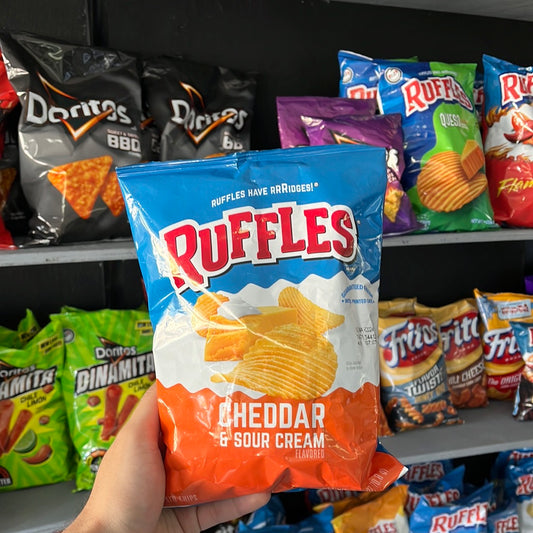 Ruffles Potato Chips Cheddar & Sour Cream Flavored Snack Chips, 2.5 oz Bag