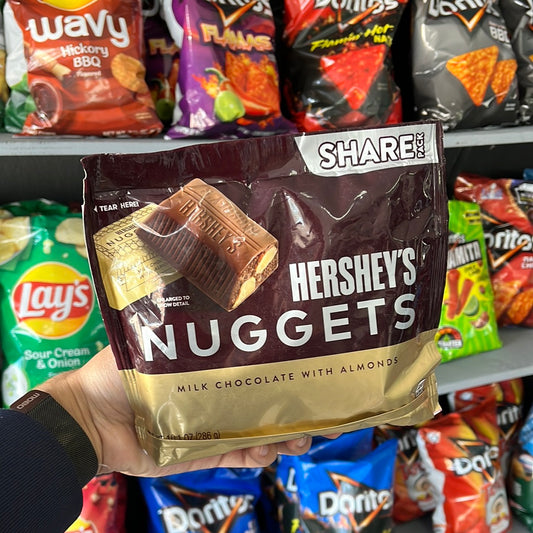Hershey's Nuggets Milk Chocolate with Almonds Candy, Share Pack 10.1 oz