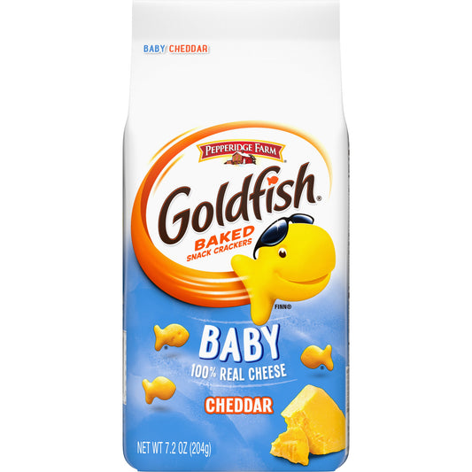 Goldfish Baby Cheddar Crackers, Snack Crackers, 7.2 oz bag - LOOP MX