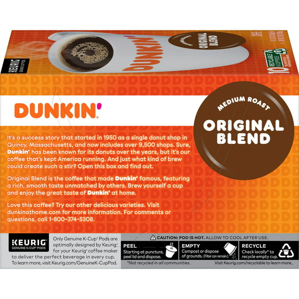 Dunkin' Original Blend, Medium Roast Coffee, K-Cup Pods for Keurig K-Cup Brewers,10-Count - LOOP MX