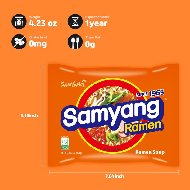 Samyang Original Instant Ramen, 4.23 oz, 5 pack - LOOP MX