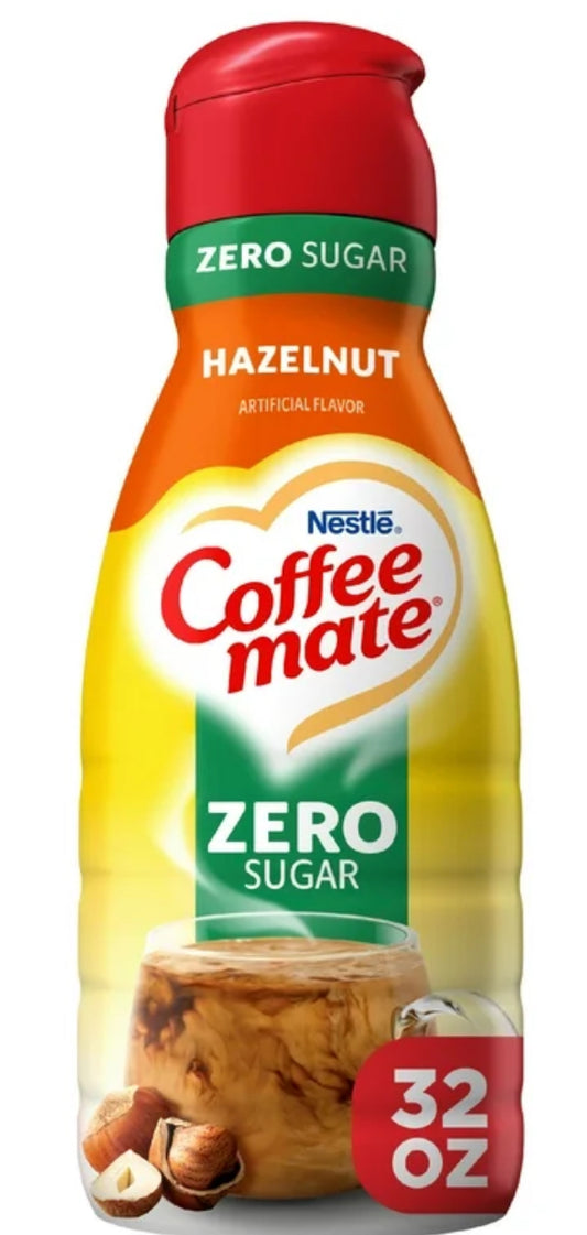 Nestle Coffeemate Sugar Free Hazelnut Liquid Coffee Creamer 32 fl. oz. Bottle