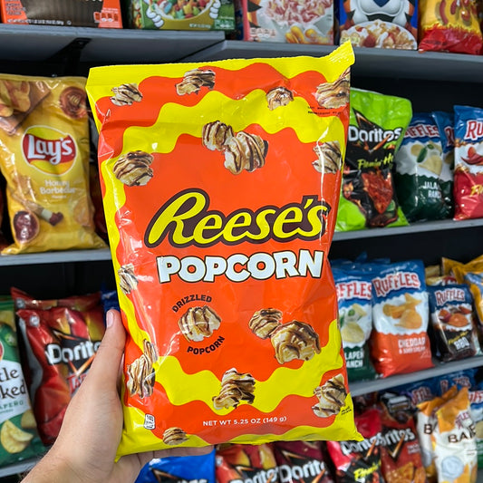 REESE'S Peanut Butter Chocolate Drizzled Popcorn, 5.25 oz Sharing-Size Bag