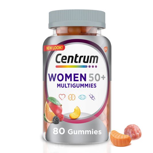 Centrum Multigummies Gomitas Vitamínicas para Mujeres Mayores de 50 Años, Multivitamínico, Fruta, 80 Unidades