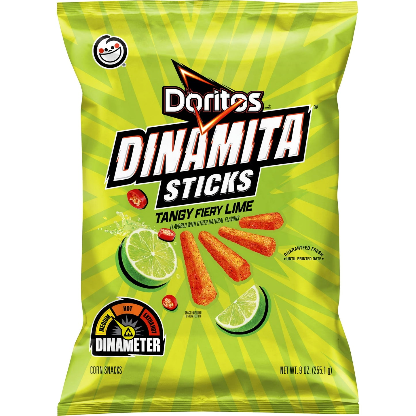 Doritos Dinamita Sticks Chips de Snack con Sabor a Lima Ardiente, Bolsa de 9 oz