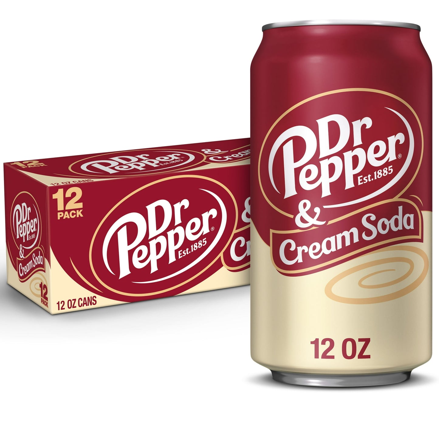 Dr Pepper & Cream Soda Pop, 12 Fl Oz