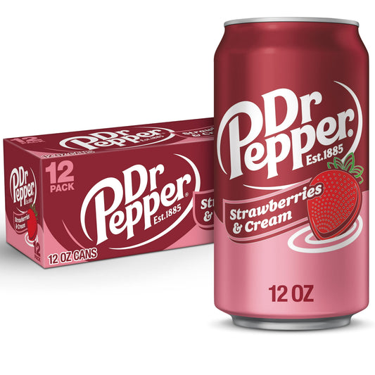 Dr Pepper Refresco de Fresas y Crema Latas de 12 Fl Oz