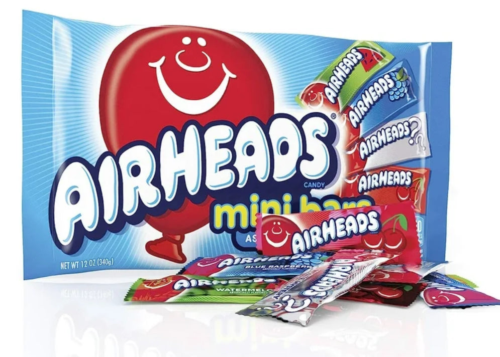 Airheads Candy Variety Bag, Individually Wrapped Assorted Fruit Mini Bars, 12 oz